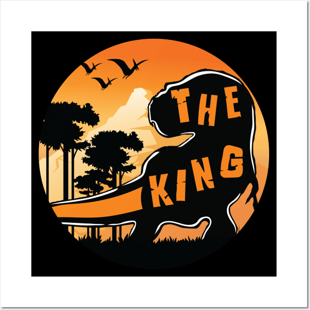 T-Rex Dinosaur The King Of The World Wall Art by AqlShop